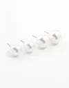 Lovisa Multiple Pearl Plastic Stud Earrings 2-pack In White