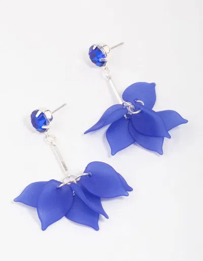 Lovisa Navy Blue Stone & Stick Petal Drop Earrings