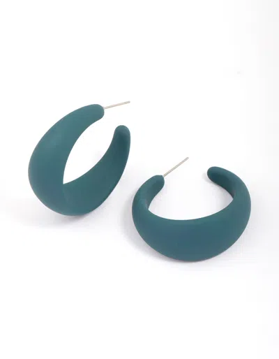 Lovisa Navy Rubber Wide Hoop Earrings In Blue