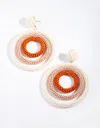 Lovisa Neutral Beaded Triple Circle Drop Earrings In Multi