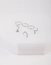 Lovisa Nose Ring & Stud 6 Pack In Silver