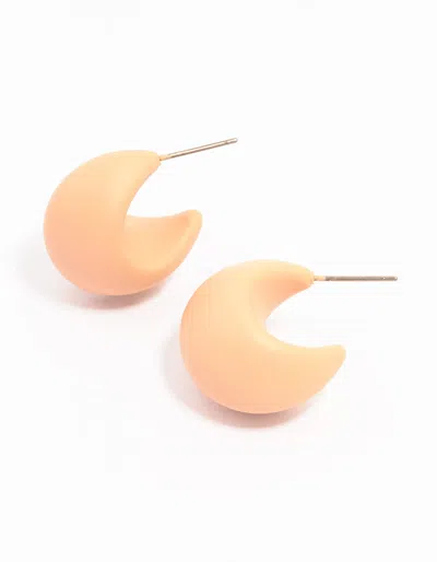 Lovisa Orange Acrylic Marble Chubby C Hoop Earrings In Neutral