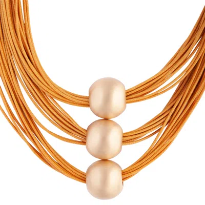 Lovisa Orange Gold Waxed Cord Necklace