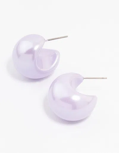 Lovisa Pastel Purple Coated Bubble Hoop Earrings