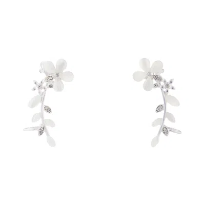 Lovisa Pearlised Jewel Flower Vine Ear Cuff Two Pack In Silver