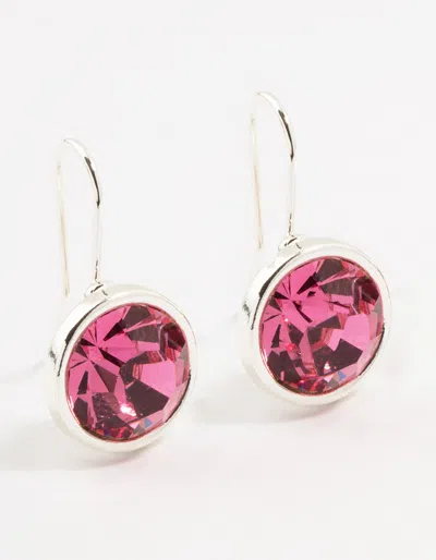 Lovisa Pink Encased Bohemia Czech Crystal Silver Drop Earrings