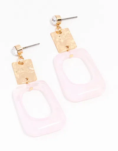 Lovisa Pink Gold Acrylic Cut Out Drop Earrings