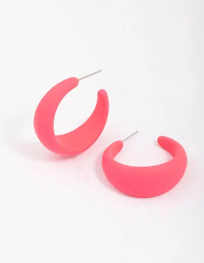 Lovisa Pink Rubber Wide Hoop Earrings