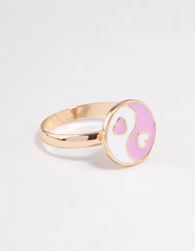 Lovisa Pink Yin & Yang Heart Ring In Multi