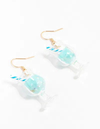 Lovisa Plastic Cocktail Straw Drop Earrings In Blue