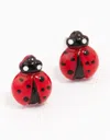 Lovisa Plastic Ladybug Stud Earrings In Red