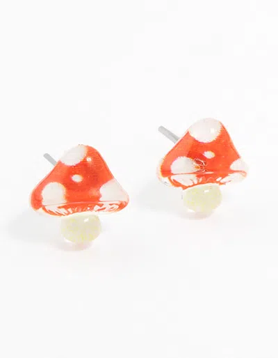 Lovisa Plastic Mushroom Stud Earrings In Red