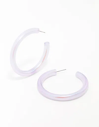 Lovisa Plastic Pastel Purple Skinny Hoop Earrings In Multi