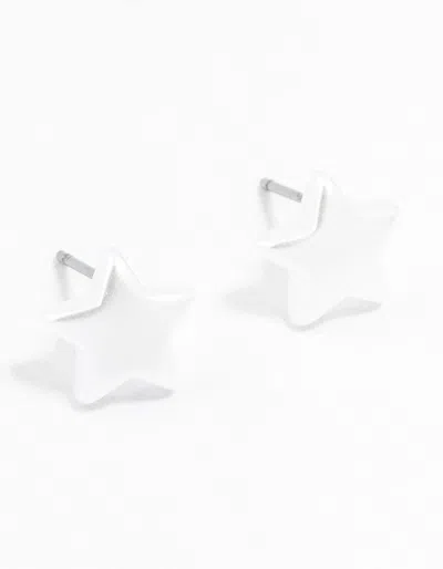 Lovisa Plastic Star Pearl Stud Earrings In White