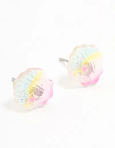 Lovisa Plastic Star Shell Stud Earrings In Multi