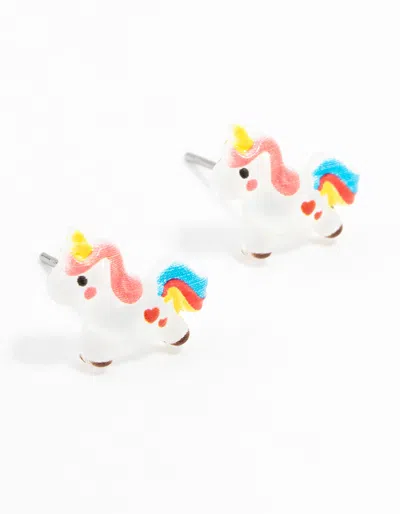 Lovisa Plastic Unicorn Stud Earrings In Multi