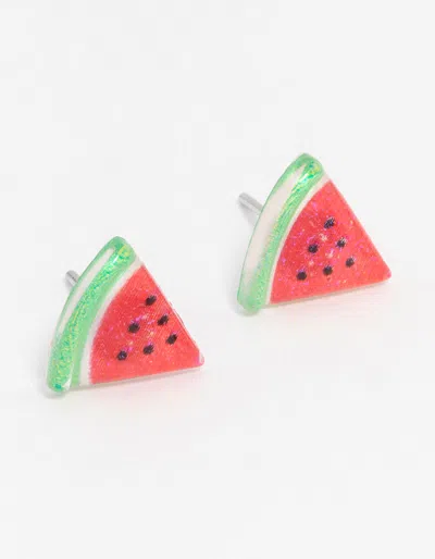 Lovisa Plastic Watermelon Stud Earrings In Red