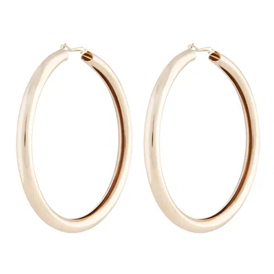 Lovisa Polished Gold Oversized Tube Hoop Earrings