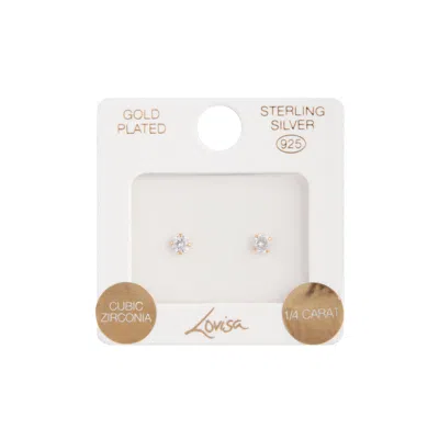 Lovisa Premium Gold-plated 925 Sterling Silver Cubic Zirconia 1/4 Carat Stud Earrings