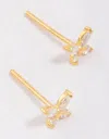 Lovisa Premium Gold-plated 925 Sterling Silver Cubic Zirconia Butterfly Stud Earrings