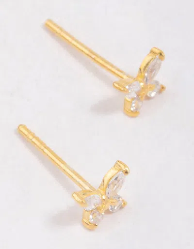 Lovisa Premium Gold-plated 925 Sterling Silver Cubic Zirconia Butterfly Stud Earrings