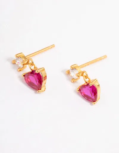Lovisa Premium Gold-plated 925 Sterling Silver Cubic Zirconia Claw Heart Drop Earrings