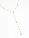 Lovisa Premium Gold Plated Cubic Zirconia Lariat Necklace In Multi