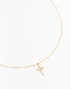 Lovisa Premium Gold Plated Sterling Silver Cubic Zirconia Classic Cross Necklace In Multi