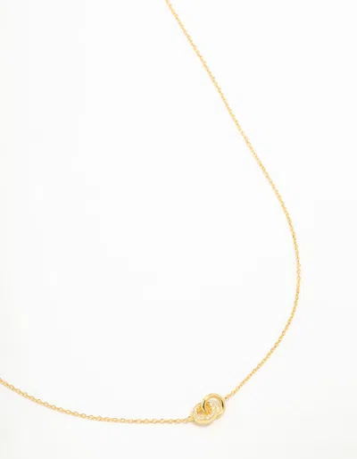 Lovisa Premium Gold Plated Sterling Silver Pave Link Small Hoop Necklace