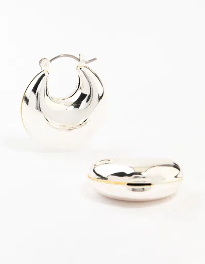 Lovisa Puffy Silver Stretch Hoop Earrings