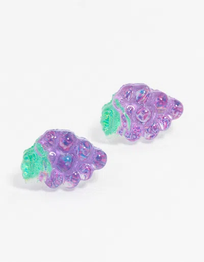 Lovisa Purple Plastic Grape Bunch Stud Earrings