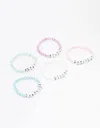 Lovisa Rainbow Affirmation Bracelets 5-pack In Multi