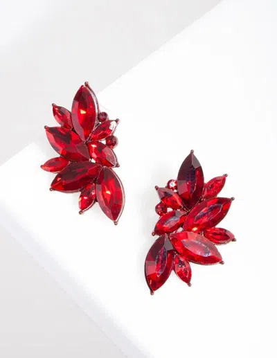 Lovisa Red Gem Statement Stud Earrings In Multi