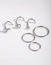 Lovisa Rhodium 3-diamante Motif 6-pack Nose Piercings In Multi