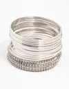 Lovisa Rhodium Bangles Multipack In Silver