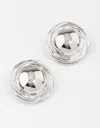 Lovisa Rhodium Button Stud Earrings In Silver