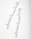 Lovisa Rhodium Cubic Zirconia Bendy Vine Drop Earrings In Silver