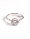 Lovisa Rhodium Cubic Zirconia Centre Stone With Halo Ring In Silver