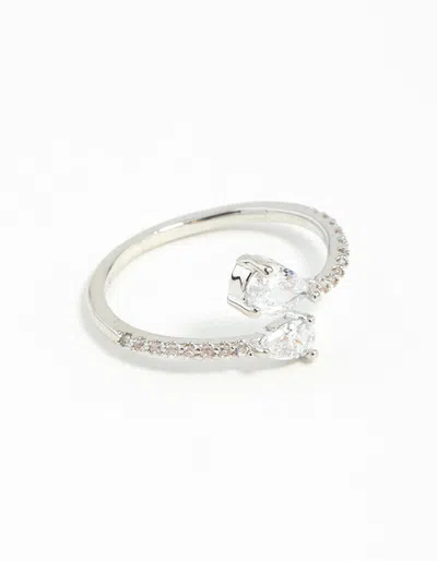 Lovisa Rhodium Cubic Zirconia Open Ring In Silver