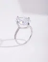 Lovisa Rhodium Cubic Zirconia Oval Stone Ring In Silver