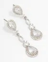 Lovisa Rhodium Cubic Zirconia Pear Halo Drop Earrings I Dangle Studs