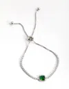Lovisa Rhodium Cubic Zirconia Square Halo Toggle Bracelet In Multi