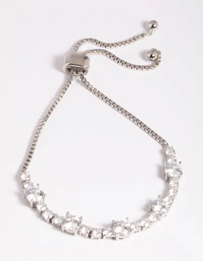Lovisa Rhodium Cubic Zirconia Tennis Bracelet In Silver