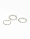 Lovisa Rhodium Cubic Zirconia Triple Band Ring In Silver