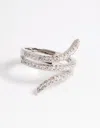 Lovisa Rhodium Cubic Zirconia Wrap Around Ring In Multi