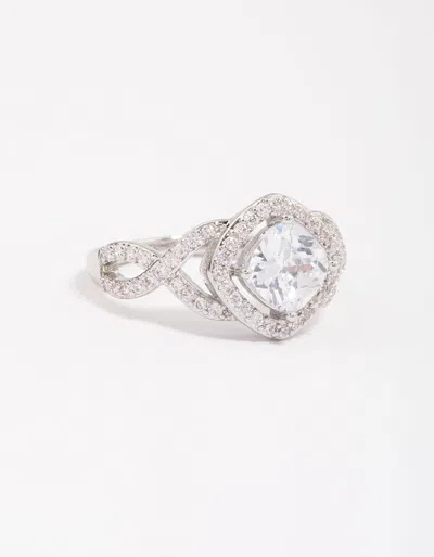 Lovisa Rhodium Cushion Infinity Ring In Silver