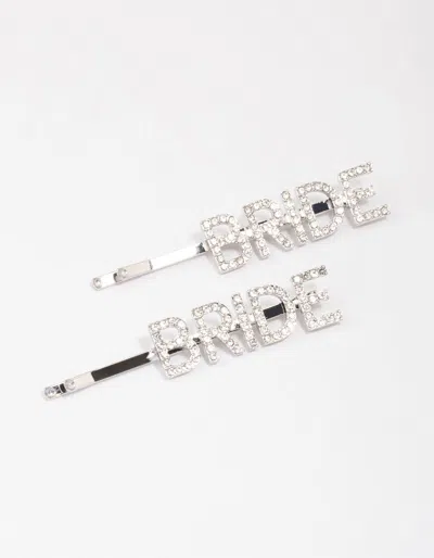 Lovisa Rhodium Diamante Bride Hair Clip Pack In Silver