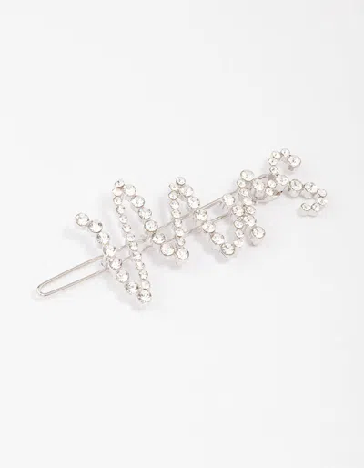 Lovisa Rhodium Diamante Mrs Hair Clip In Silver