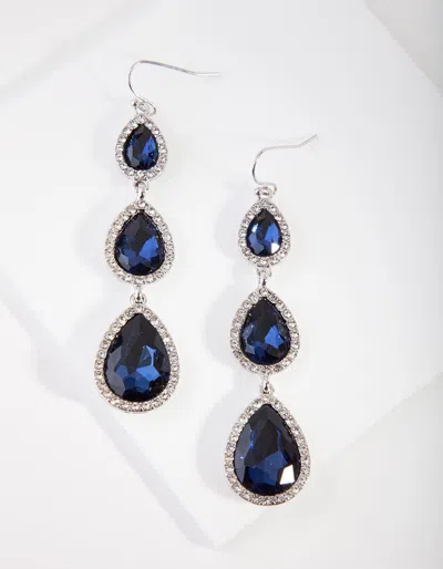 Lovisa Rhodium Diamante Teardrop Earrings In Silver