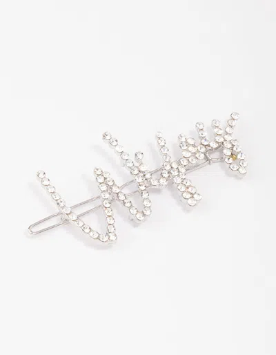 Lovisa Rhodium Diamante Wifey Hair Clip In Silver